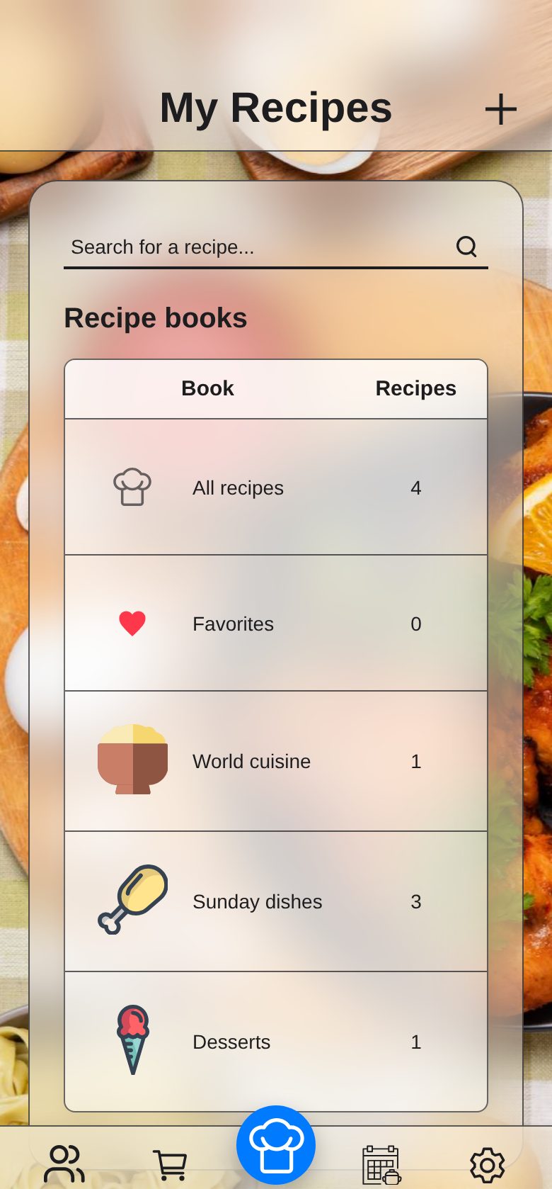 Screenshot: a recipe book with its photos