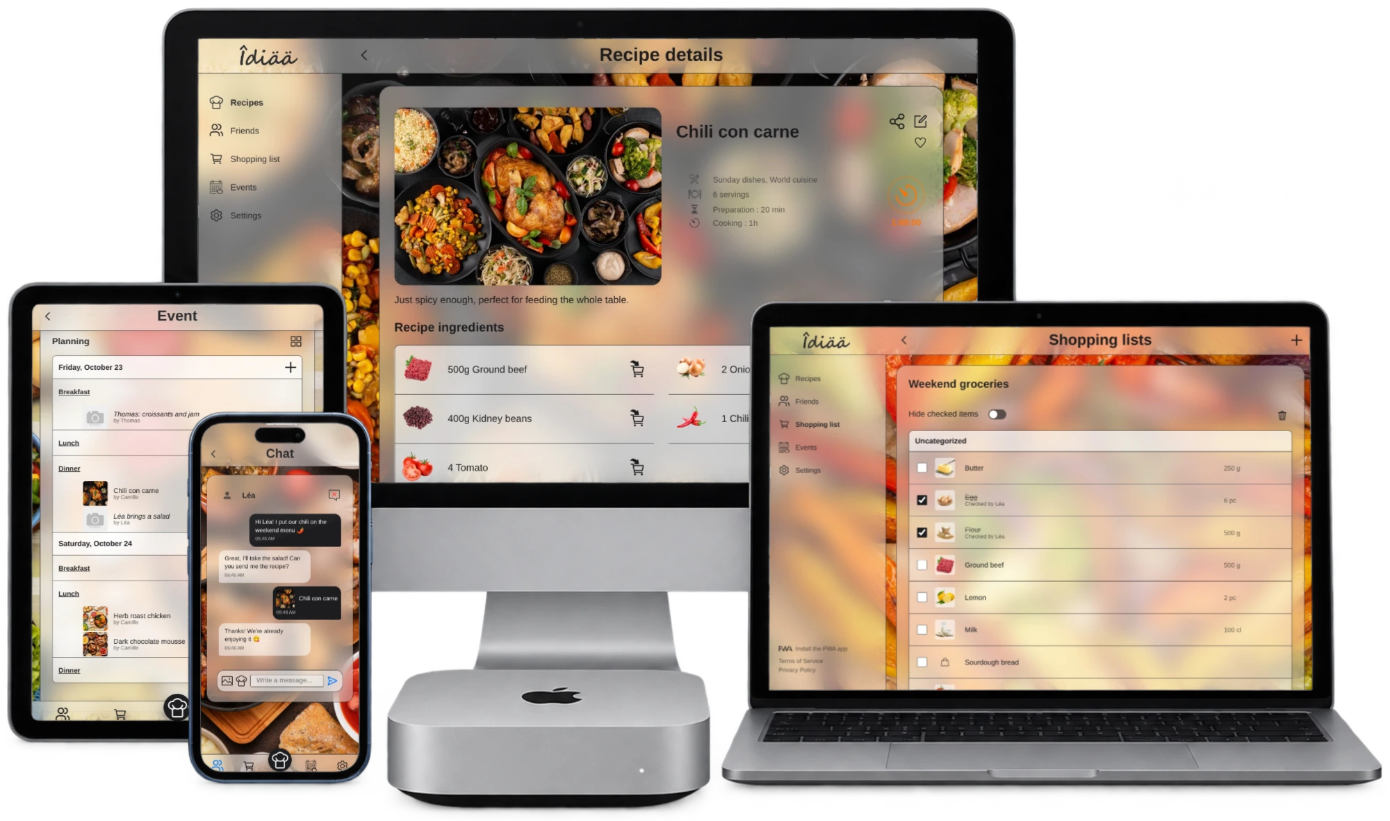 Îdiää on a desktop, a laptop, a tablet and a smartphone