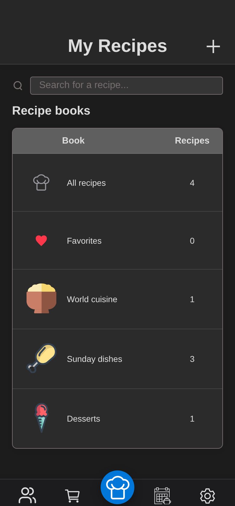 Screenshot in the dark theme